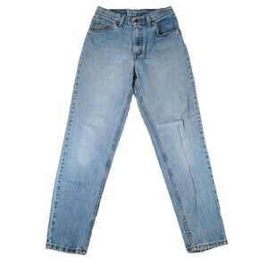 Levi's 950 Light Wash Relaxed Tapered Leg Orange Tab High Rise Jeans 7 USA